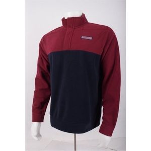 Vineyard Vines maroon and navy half zip fleece size L